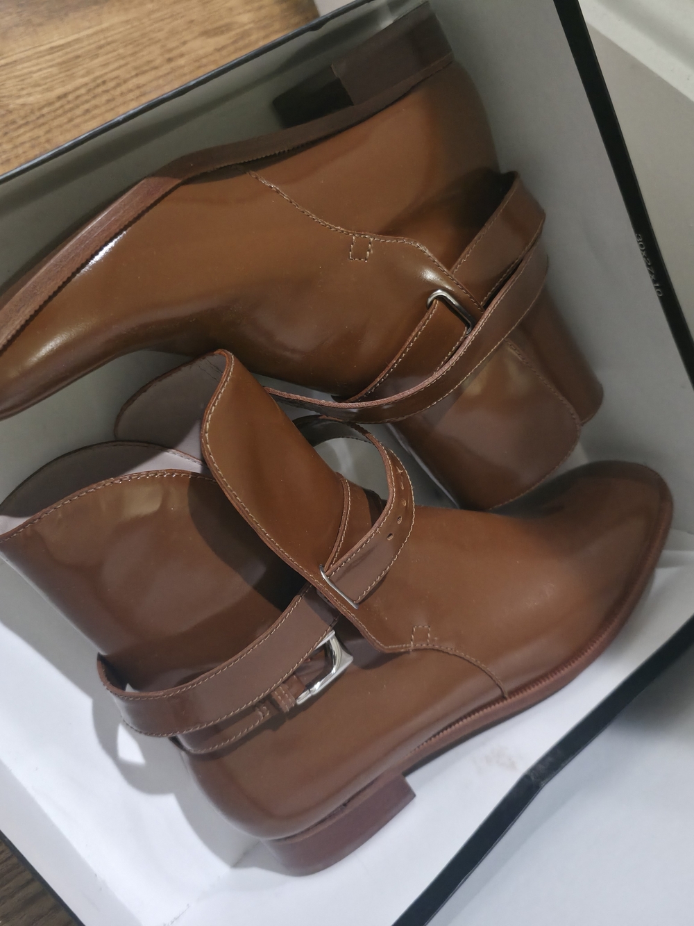 Marc by Marc Jacobs Cognac Brown Leather Buckle Ankle Boots(Size 36)